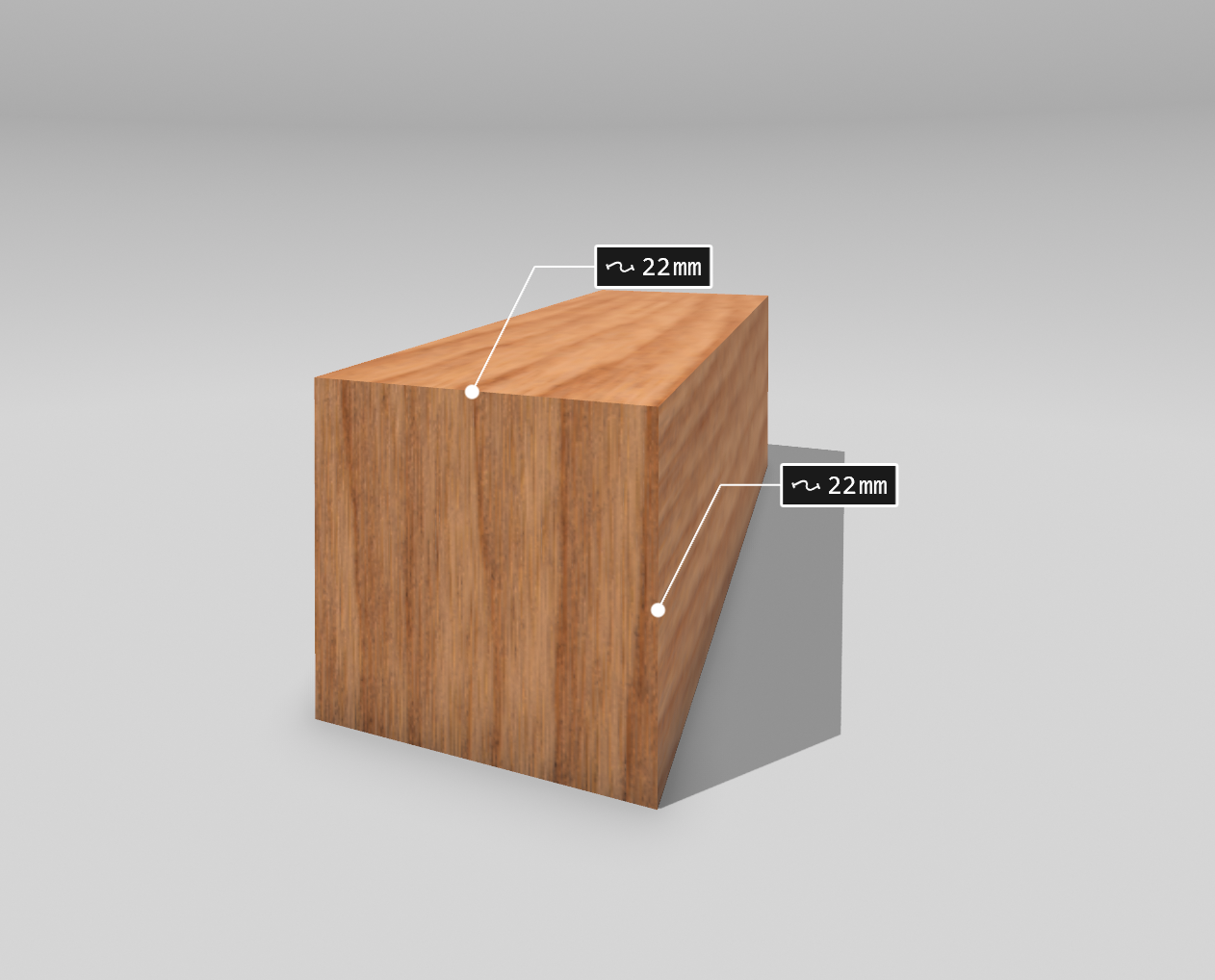 Hardwood PAR size: 22x22mm