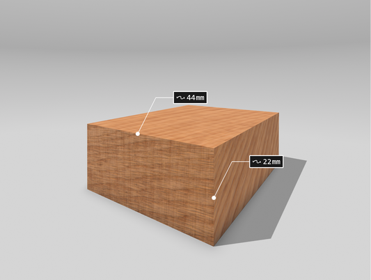 Hardwood PAR size: 22x44mm