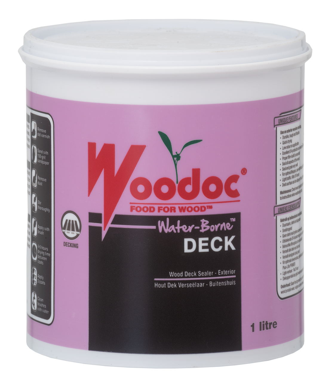 Woodoc Water-Borne DECK 1l low gloss clear Exterior